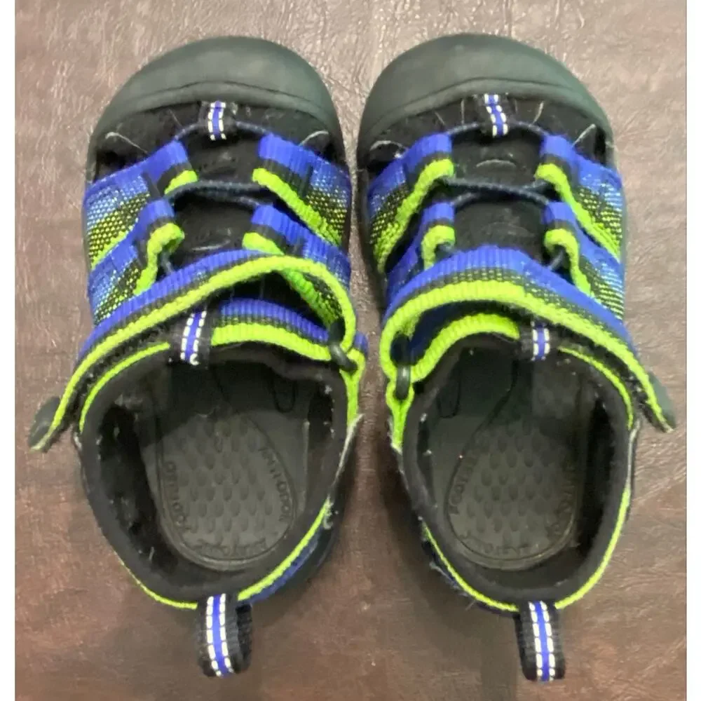 KEEN Toddler Newport H2 Water Sandals Blue Lime Green Sze C5 Estimated Play Shoe